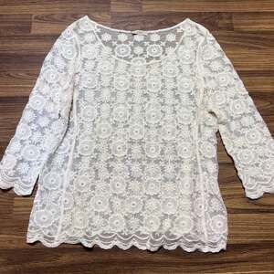 Capri Lacey Top  Size Large Swim Cover Shirt